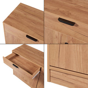 Sideboard Varkaus 75x140x40cm MDF w optyce dębu [en.casa]