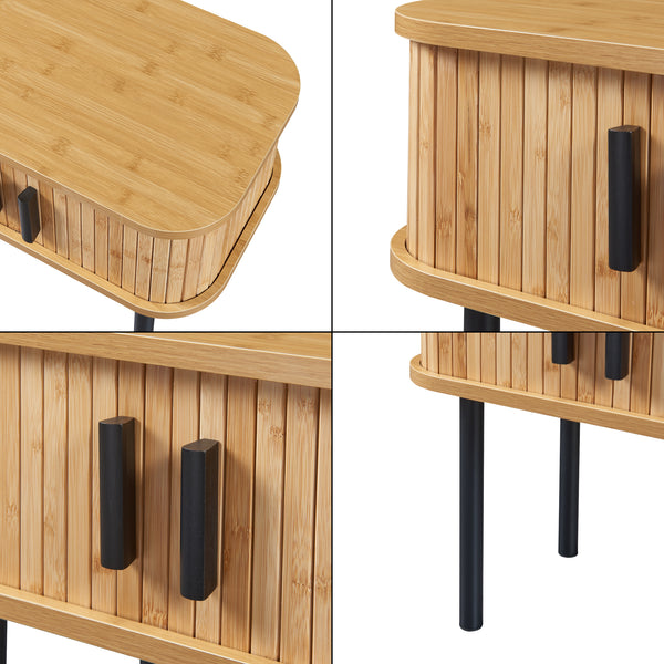 Stolik boczny Tvedestrand 48x30x45 cm kolory drewna/czarny [en.casa]