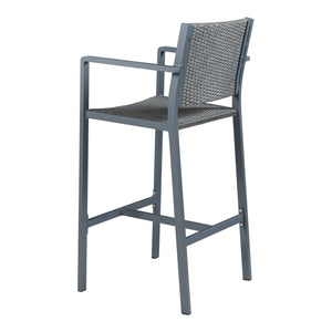 Zestaw 2 krzeseł barowych Avise aluminium ciemnoszare [casa.pro]