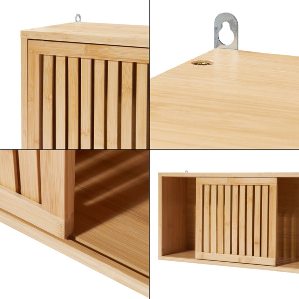 Ypäjä półka ścienna 93x20x33 cm bambus [en.casa]