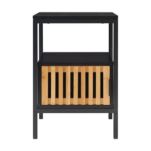 Stolik nocny Luniehti 58x40x33 cm czarny/natura [en.casa]