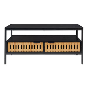 Stolik kawowy Luniehti 100x40x48 cm czarny/natura [en.casa]