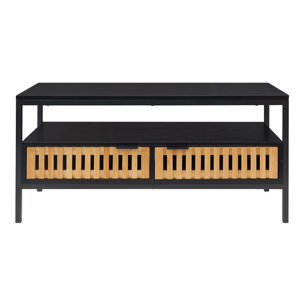 Stolik kawowy Luniehti 100x40x48 cm czarny/natura [en.casa]