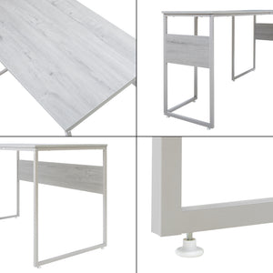 Biurko Karlstang w kształcie litery L 166x120x75 cm jasnoszare [en.casa]