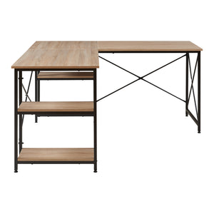 Biurko Klirurud z 2 półkami w kształcie litery L 150x150x75 cm dąb [en.casa]