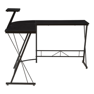 Yremso Biurko w kształcie litery L 122x122x98 cm czarne [en.casa]