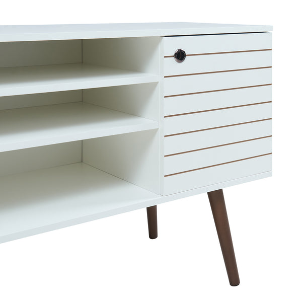 Szafka pod telewizor Vare 130x40x66 cm biała [en.casa]