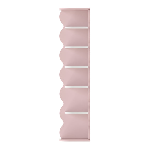 Półka narożna dla dzieci Vestnes 108x27x27 cm Cotton Candy/Biała [en.casa]