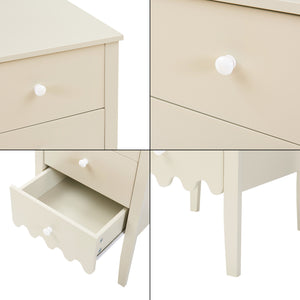 Luspoo komoda z 4 szufladami 82x40x40 cm kremowa biel [en.casa]