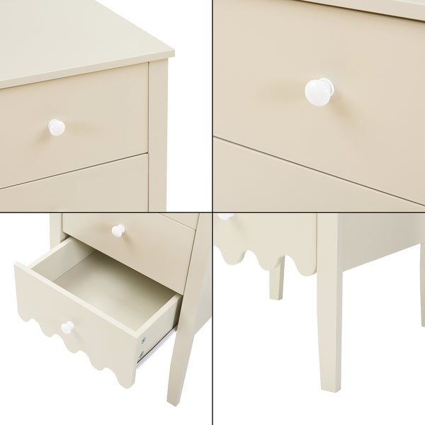 Luspoo komoda z 4 szufladami 82x40x40 cm kremowa biel [en.casa]