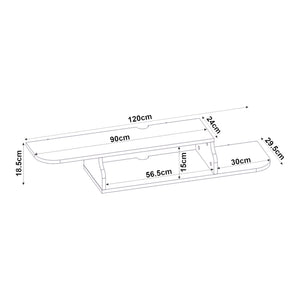 Wisząca szafka RTV Kershaby 120x30x19 cm biała [en.casa]