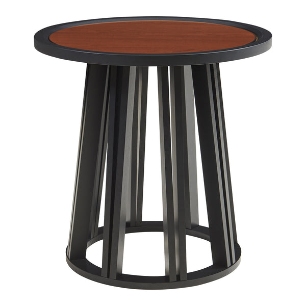 Stolik boczny Burgess 51xØ51 cm czarny/orzechowy [en.casa]