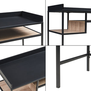 Biurko Belana 100x43x82 cm czarny/dąb [en.casa]