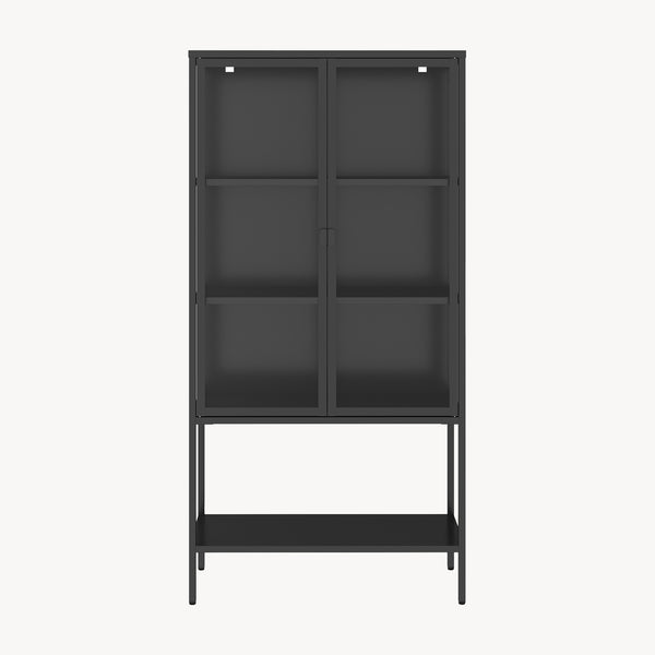 Gablota Borshavisa stalowa 2-drzwiowa 160x80x35 cm czarna [en.casa]