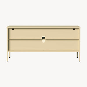 Witryna-komoda Klippestad stal 118x35x55 cm kolor wielbłądzi [en.casa]