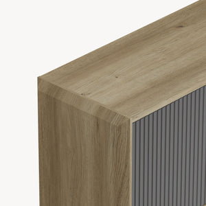 Sideboard Trömi 75x120x30 cm dąb optyka/szary [en.casa]