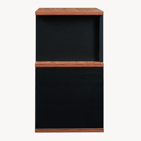 Stolik boczny Trond 50x33x29 cm Czarny/wygląd orzecha włoskiego [en.casa]