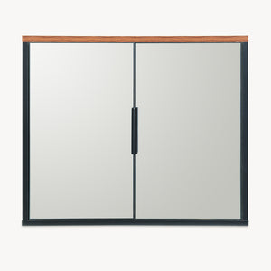 Szafka z lustrem Trond 50x60x15 cm Czarny/Orzechowy wygląd [en.casa]