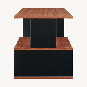 Stolik kawowy Trond 80x40x42 cm Czarny/Walnut [en.casa]