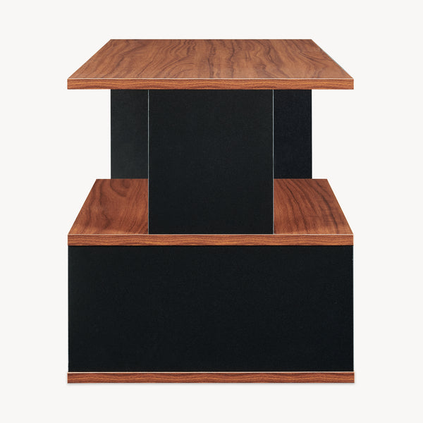 Stolik kawowy Trond 80x40x42 cm Czarny/Walnut [en.casa]