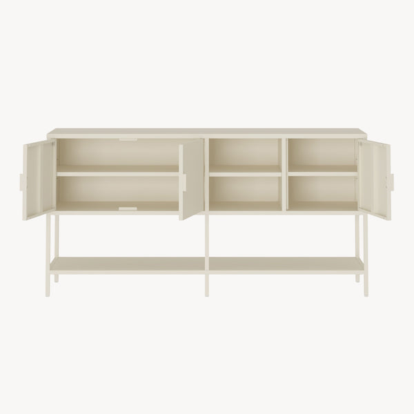 Sideboard Kliri stal 160x40x80 cm kremowobiały [en.casa]
