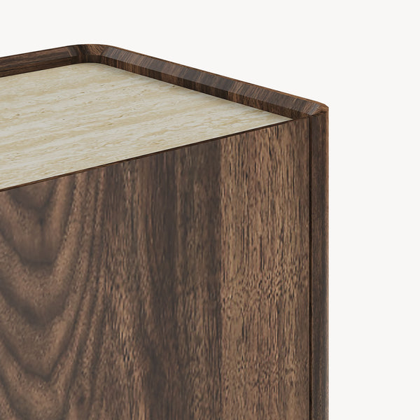 Sideboard Trorlon 160x40x83 cm orzech włoski/trawertyn [en.casa]