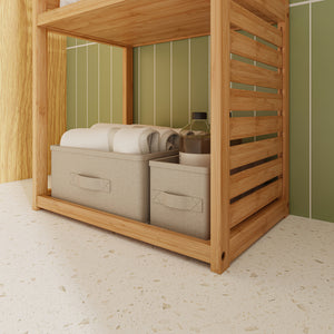 Półka stojąca Forssa 165 x 42 x 28 cm naturalny bambus [en.casa]