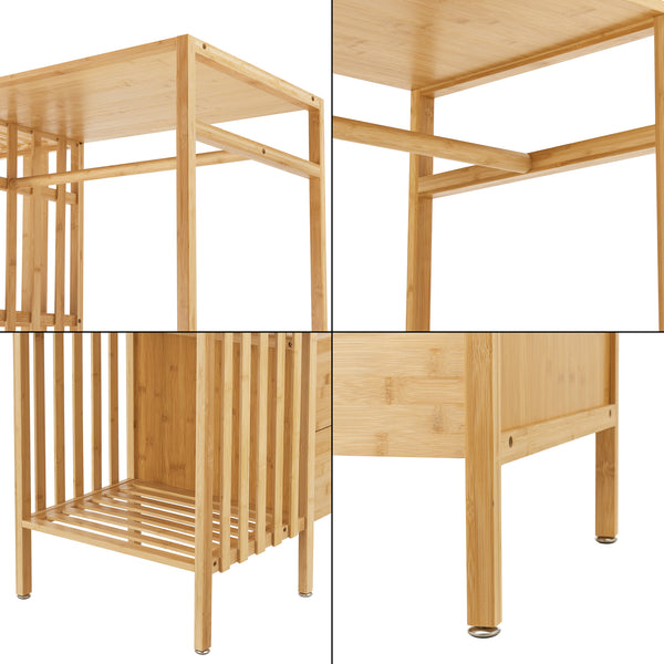 Stojak na ubrania Varanger 185x100x45 cm bambus [en.casa]