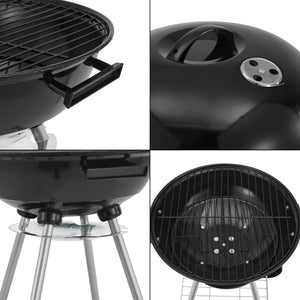 Apricena grill okrągły 80x49x47cm czarny [casa.pro]