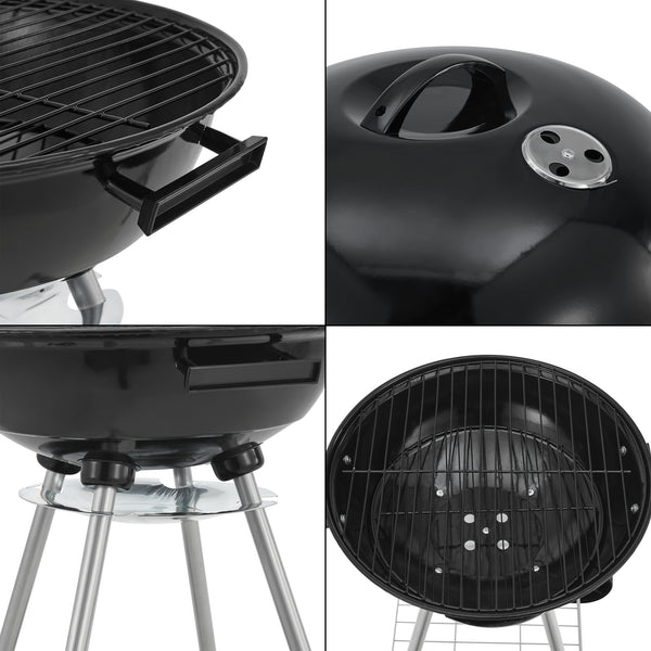 Apricena grill okrągły 80x49x47cm czarny [casa.pro]