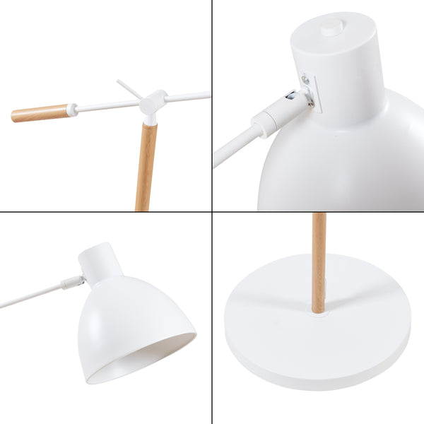 Banchory metalowa lampa podłogowa 163 cm efekt drewna/biały [lux.pro]