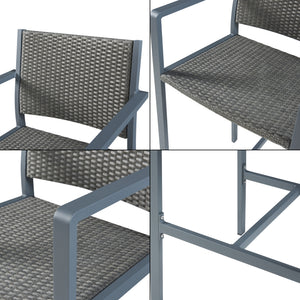 Zestaw 2 krzeseł barowych Avise aluminium ciemnoszare [casa.pro]