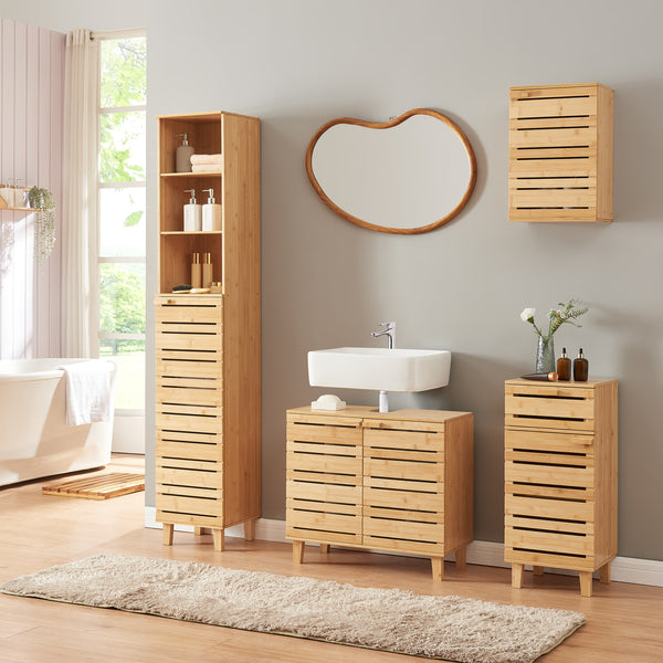 Szafka podumywalkowa Epind 60x66x30 cm z naturalnego bambusa [en.casa]