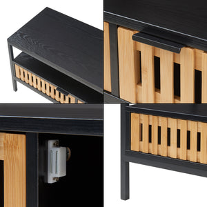 Stolik kawowy Luniehti 100x40x48 cm czarny/natura [en.casa]