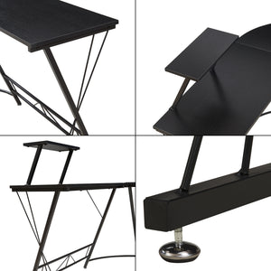 Yremso Biurko w kształcie litery L 122x122x98 cm czarne [en.casa]