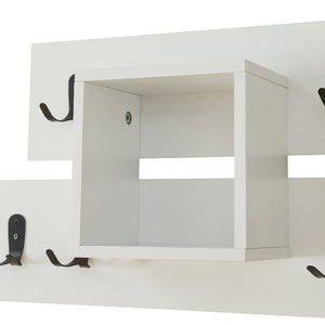 Wieszak ścienny Vänd z półką 32x60x14 cm Biały [en.casa]