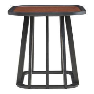 Stolik boczny Burgess 51x51x51 cm czarny/orzechowy [en.casa]