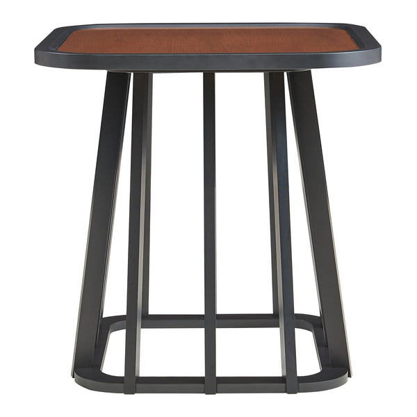 Stolik boczny Burgess 51x51x51 cm czarny/orzechowy [en.casa]
