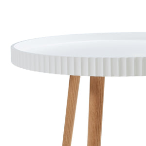 Stolik kawowy Bongard Ø60x45 cm biały [en.casa]
