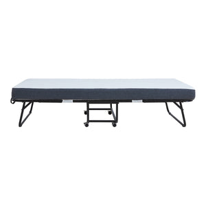 Metalowe łóżko składane Borjavle z materacem 200x90cm czarne [en.casa]