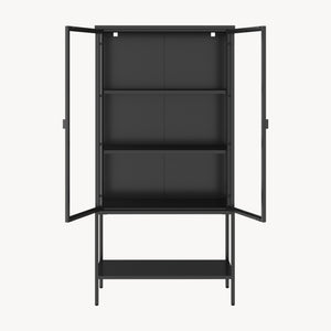 Gablota Borshavisa stalowa 2-drzwiowa 160x80x35 cm czarna [en.casa]