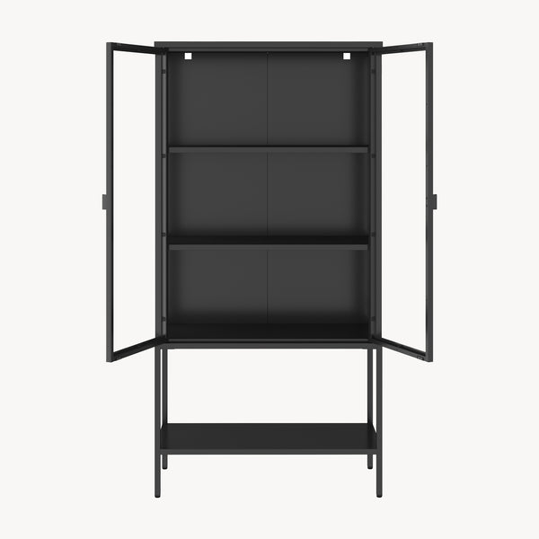 Gablota Borshavisa stalowa 2-drzwiowa 160x80x35 cm czarna [en.casa]