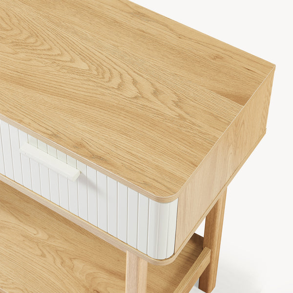 Konsola Ferrersp z 2 szufladami 100x40x80 cm dąb/kolory piasku [en.casa]