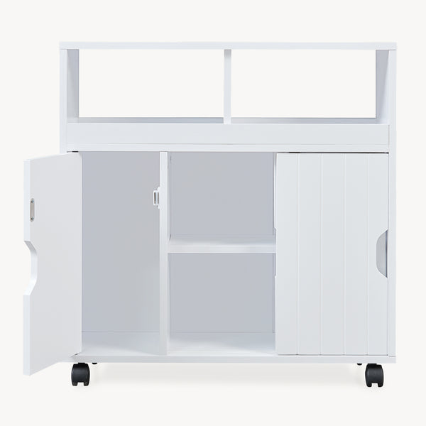Szafka pomocnicza na kółkach Fadeskimma 72x70x20 cm Biała [en.casa]