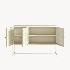 Sideboard Viitasaari 120x40x80 cm stal kremowobiały [en.casa]