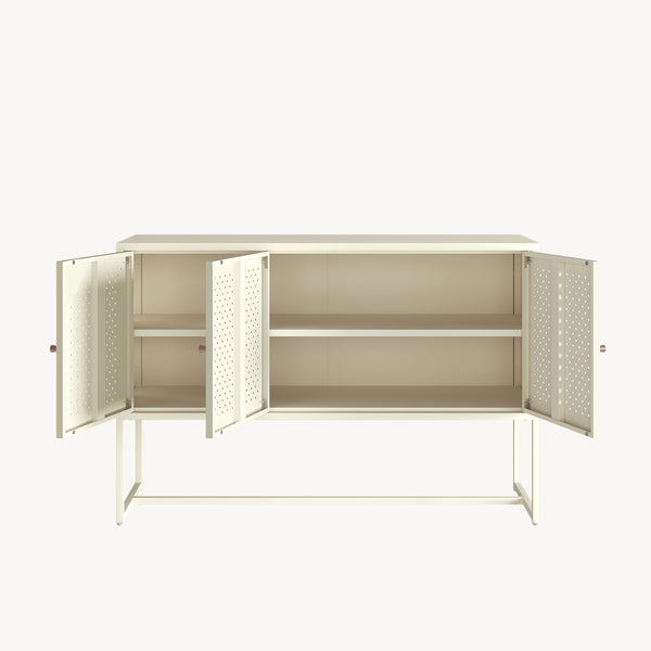 Sideboard Viitasaari 120x40x80 cm stal kremowobiały [en.casa]