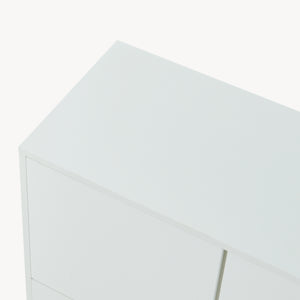 Sideboard Reyri 90x80x35 cm Biały/Złoty [en.casa]