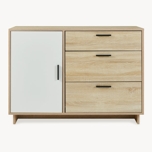 Kredens Kenta 100x35x72 cm Sonoma-dąb optyka/Biały [en.casa]