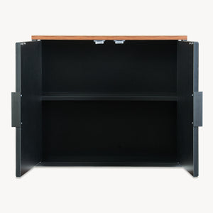 Szafka z lustrem Trond 50x60x15 cm Czarny/Orzechowy wygląd [en.casa]