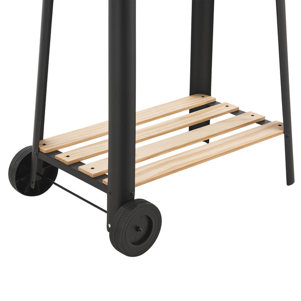 Wózek do grilla Ari 78x86x30cm czarny/bambus [casa.pro]